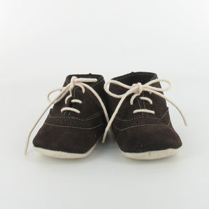 Chausson Bébé cuir souple et feutrine - Diese Marron