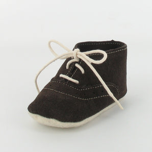 Chausson Bébé cuir souple et feutrine - Diese Marron