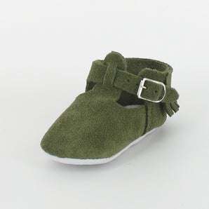 Chausson Bébé Salomé à franges - Croiseur Kaki